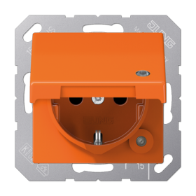 JUNG SCHUKO® розетка с крышкой, оранжевая