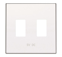 ABB Накладка для механизма 2хUSB зарядного устройства, серия SKY, цвет альпийский белый