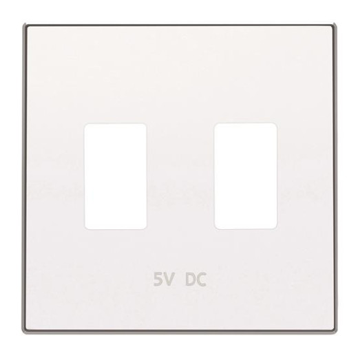 Накладка для механизма 2хUSB зарядного устройства, серия SKY, цвет альпийский белый