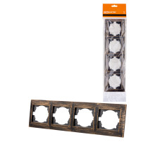 TDM Рамка 4-х постовая горизонтальная старинная бронза 