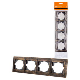 TDM Рамка 4-х постовая горизонтальная старинная бронза 