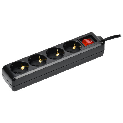 Удлинитель У04К 4 места с/з 3м 3х1мм2 16А 250В чер. IEK