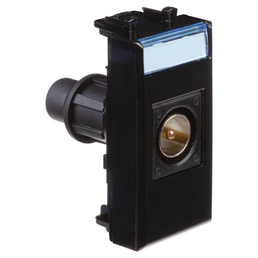 Розетка TV одиночная модульная, Avanti, черный квадрат, 1 модуль