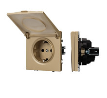 Arlight Механизм розетки влагозащищённый SCT-NOBE-MCP-SFPL-GD (230V, 16A) (-)