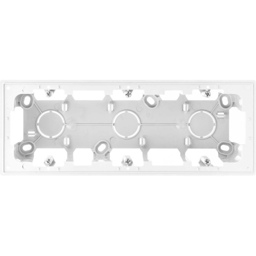 Монтажная коробка для накладного монтажа на 3 модуля, белый