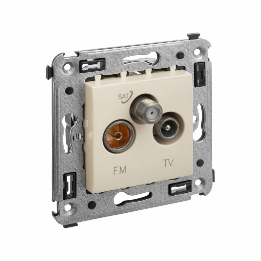 Розетка TV-FM-SAT в стену, Avanti, ванильная дымка