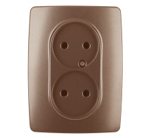 ЭРА Розетка Серия 12 12-2107-14 двойная без заземления 2X2P 16A-250В IP20 медь
