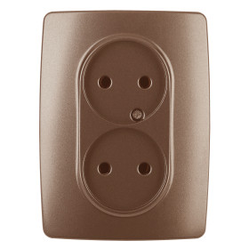 ЭРА Розетка Серия 12 12-2107-14 двойная без заземления 2X2P 16A-250В IP20 медь