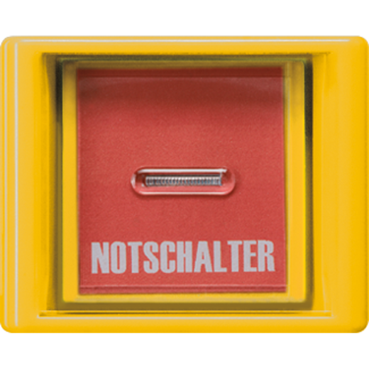 Клавиша с прозрачной крышкой для всех встраиваемых выключателей и кнопок, желтая