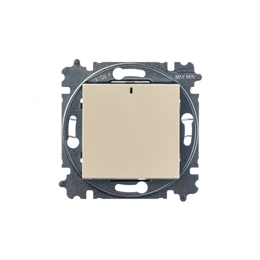 Выключатель одноклавишный с подсветкой ABB Levit слоновая кость / белый