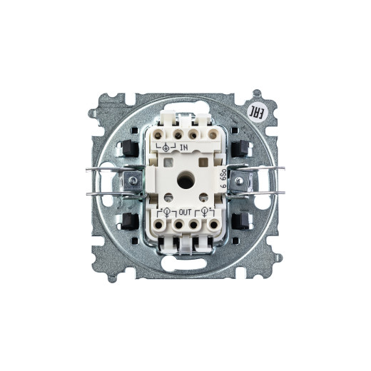 Переключатель одноклавишный ABB Levit серебро / дымчатый чёрный