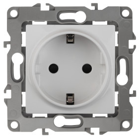 ЭРА Розетка Серия 12 12-2101-01 с заземлением 2P+E Schuko 16A-250В IP20 белый