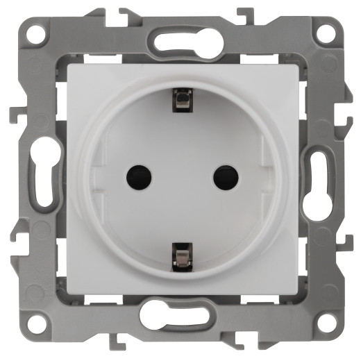 Розетка ЭРА Серия 12 12-2101-01 с заземлением 2P+E Schuko 16A-250В IP20 белый