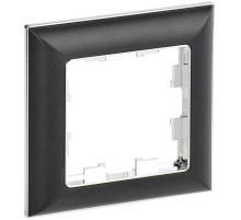 IEK BRITE DECOR Черный/хром 3D-форма Рамка 1-мест. РУ-1-Бр