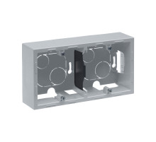 Legrand/Daccord SUNO Алюминий Коробка для накладного монтажа механизмов серии 2-постовая.