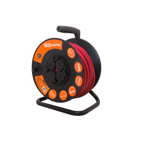 TDM Удлинитель силовой УКз16-004 (IP44 4 места/50м КГ 3х1,5 пласт. катушка)