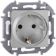 Розетка с заземлением - Legrand/Daccord Inspiria - со шторками 16А 250В винтовые зажимы - алюминий
