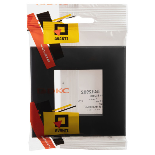 Рамка 1 пост (2 мод.), Avanti, черный матовый