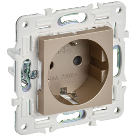 IEK SKANDY Шампань Розетка с/з без защитных шторок 16А SK-R05Sh