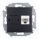Розетка телефонная RJ11, винтовой зажим, графит