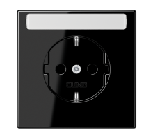 JUNG Штепсельная розетка SCHUKO 16A, 250V~ с защитой от детей и полем для надписи чёрная
