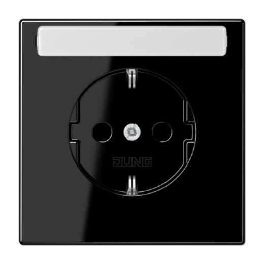 Штепсельная розетка SCHUKO 16A, 250V~ с защитой от детей и полем для надписи, чёрная