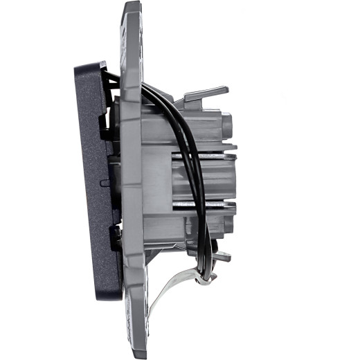 Переключатель одноклавишный с подсветкой/индикацией - Legrand/Daccord Inspiria - 10АХ 250В безвинтовые зажимы - антрацит