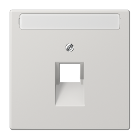 JUNG LS 990 Светло-серая Накладка 1-ой наклонной ТЛФ/комп розетки с полем для надписи