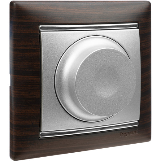 Рамка 1 пост - Legrand Valena - темное дерево/серебряный штрих