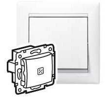 Legrand DIY Valena Бел Переключатель 1-клавишный с подсветкой.
