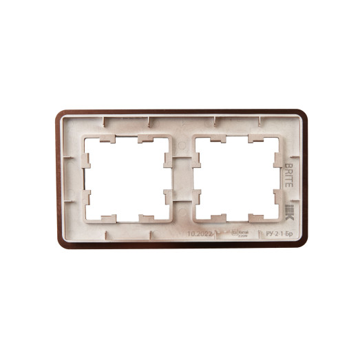 BRITE Рамка 2-мест. РУ-2-1-Бр металл коричн. RE AL IEK