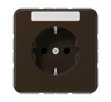 JUNG Штепсельная розетка SCHUKO 16A 250V~ с защитой от детей и полем для надписи коричневая