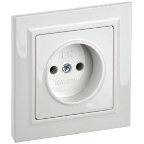 IEK BRITE Белый Розетка без з/к/ш 10А в сборе РСР10-1-0-БрБ