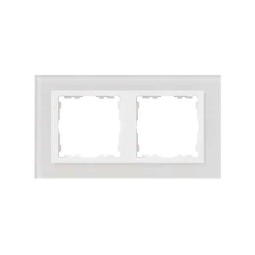 Simon 82 Белый/Белое стекло Рамка на 2 поста