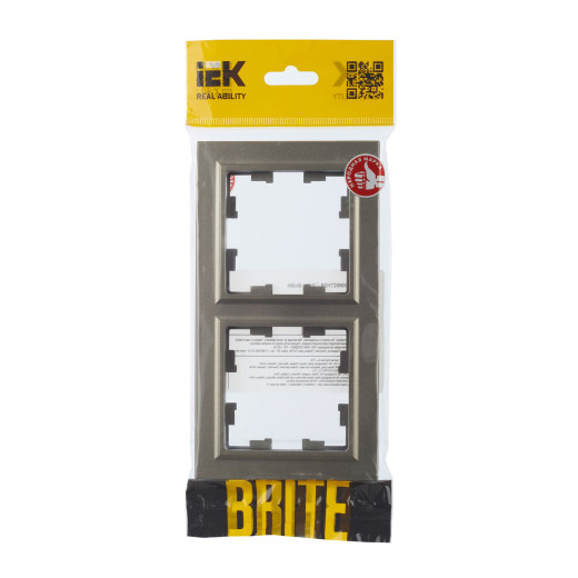 BRITE Рамка 2-мест. РУ-2-БрШ шамп. IEK