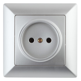Intro 4-201-03 Розетка 2P, 16А-250В, СУ, Solo, алюминий (10/200/2000)