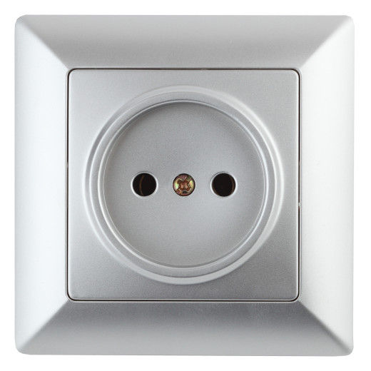 4-201-03 Intro Розетка 2P, 16А-250В, СУ, Solo, алюминий (10/200/2000)