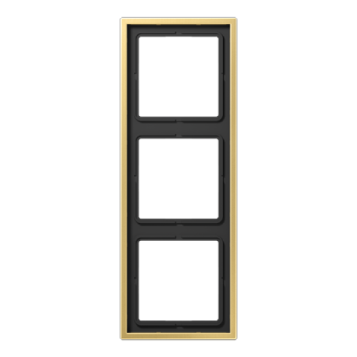 Рамка для вертикальной и горизонтальной установки, 3 поста, металл, латунь classic, Messing