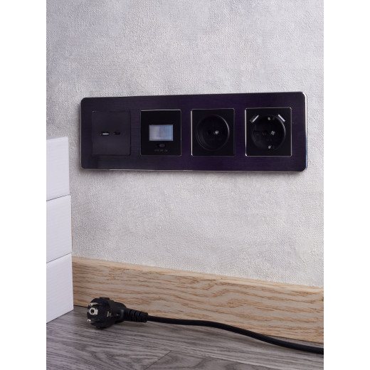 BRITE Рамка 4-мест. РУ-4-1-Бр металл черн. RE AL IEK