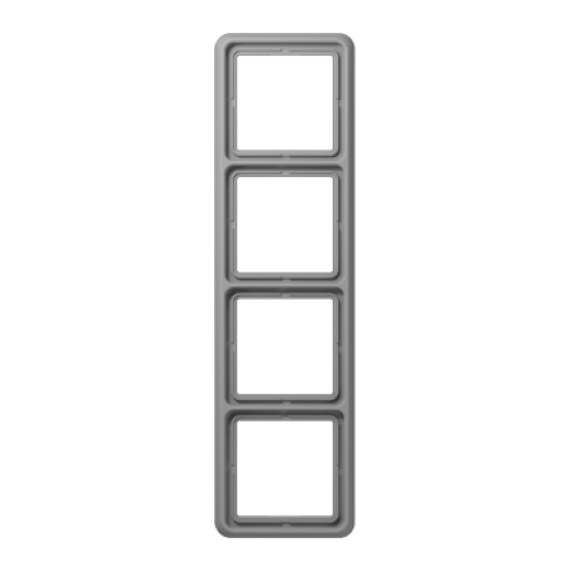 Рамка для вертикальной и горизонтальной установки ударопрочная, 4-кратная, серая