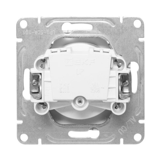 Механизм розетки, 16А, без заземления, со шторками, алюминий Эпика EKF