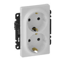 Legrand Valena LIFE DIY Бел Розетка 2-ая с/з, безвинт.зажим.