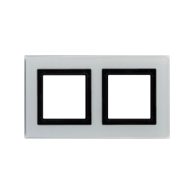 DKC Avanti Рамка из натурального стекла, светло-серая, 2 поста (4 мод.)
