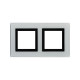 Рамка из натурального стекла 2 поста (4 мод.), Avanti, светло-серая