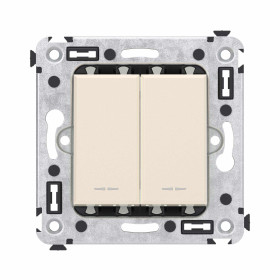 DKC Avanti Переключатель двухклавишный в стену, 