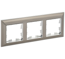 IEK BRITE Рамка 3-мест. РУ-3-Бр хром/никель