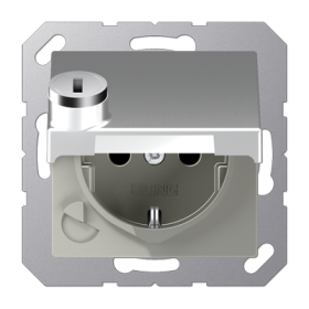 JUNG SCHUKO® розетка с замком, алюминий