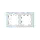 BRITE Рамка 2-мест. РУ-2-2-Бр стекло бел. матовый IEK