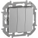 Выключатель трёхклавишный - Legrand/Daccord Inspiria - 10АХ 250В винтовые зажимы - алюминий