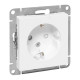 Механизм розетки, 16А, с заземлением, со шторками, белый Эпика EKF